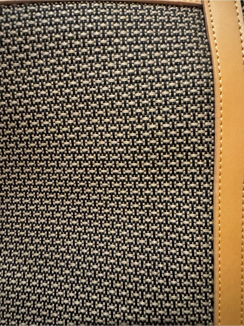 NWT Max New York Woven Tote Bag Tan & Black Structured Shopper Tote - Picture 2 of 7